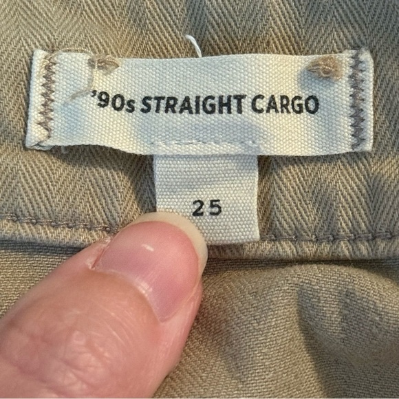 Madewell 90s Straight Cargo Pant Womens Size 25 Sand Dune Tan Cotton Herringbone - Picture 8 of 13